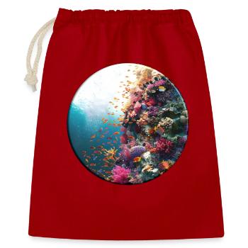 Vielseitiges Korallenriff Unterwasserdesign - Geschenkbeutel aus Baumwolle (40 x 50 cm) - Rot - Vorne