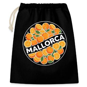 Mallorca Orangen Kreis Logo - Geschenkbeutel aus Baumwolle (40 x 50 cm) - Schwarz - Vorne