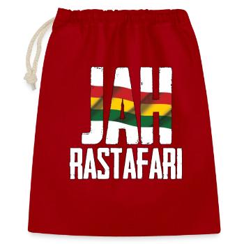Lettrage Jah Rastafari aux couleurs du drapeau - Sac cadeau 40 x 50 cm - rouge - Devant