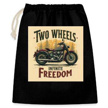 Two Wheels, Infinite Freedom - Geschenkbeutel aus Baumwolle (40 x 50 cm) - Schwarz - Vorne