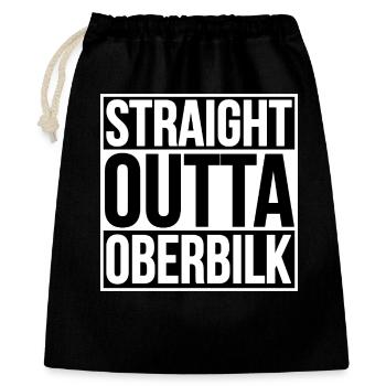 Straight Outta Oberbilk - Geschenkbeutel aus Baumwolle (40 x 50 cm) - Schwarz - Vorne