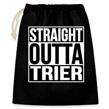 STRAIGHT OUTTA TRIER - Geschenkbeutel aus Baumwolle (40 x 50 cm) - Schwarz - Vorne