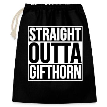 STRAIGHT OUTTA GIFTHORN - Gift Bag 40 x 50 cm - black - Front