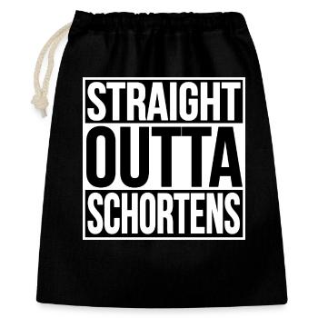 STRAIGHT OUTTA SCHORTENS - Geschenkbeutel aus Baumwolle (40 x 50 cm) - Schwarz - Vorne