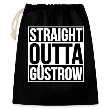 Straight Outta Güstrow - Geschenkbeutel aus Baumwolle (40 x 50 cm) - Schwarz - Vorne