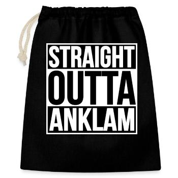 STRAIGHT OUTTA ANKLAM - Geschenkbeutel aus Baumwolle (40 x 50 cm) - Schwarz - Vorne