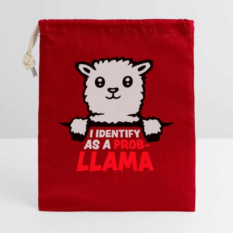 I Identify As A Probllama Cool Lama Problem Spruch Gift Bag 40 x 50 cm