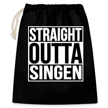 Straight Outta Singen - Geschenkbeutel aus Baumwolle (40 x 50 cm) - Schwarz - Vorne