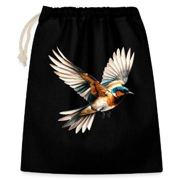 Oiseau volant vibrant Pop Art - Sac cadeau 40 x 50 cm - noir - Devant