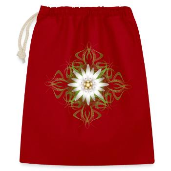 Edelweiss flower ornament with fine lines - Gift Bag 40 x 50 cm - red - Front