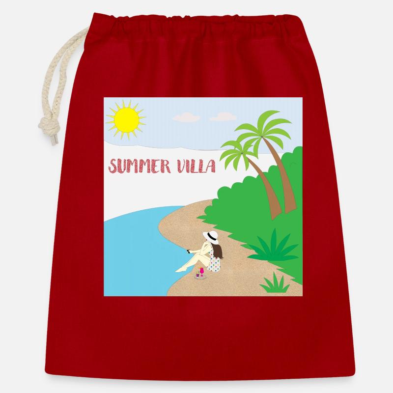 Sommervilla - Geschenkbeutel aus Baumwolle (40 x 50 cm) - Rot