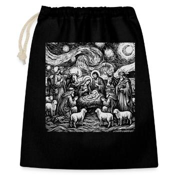 Jesus Nativity Nativity Motif Christmas Design - Gift Bag 40 x 50 cm - black - Front
