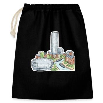 Birmingham Skyline Rotunde Stierkampfkanale Kunst - Geschenkbeutel aus Baumwolle (40 x 50 cm) - Schwarz - Vorne