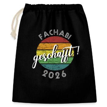 Fachabitur Fachabi 2026 schafft, rétro vintage - Sac cadeau 40 x 50 cm - noir - Devant