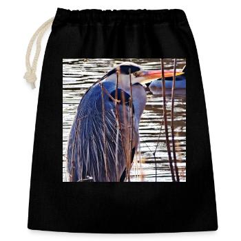 Grey Heron at the Lake - Nature Photography Wildlife - Gift Bag 40 x 50 cm - black - Front