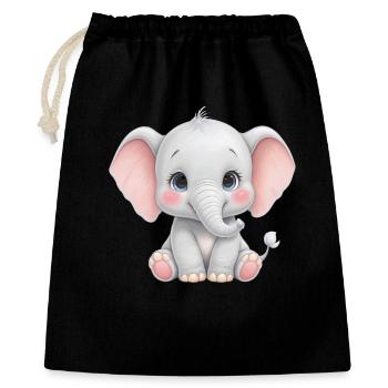 Cuddly baby elephant cartoon - Gift Bag 40 x 50 cm - black - Front
