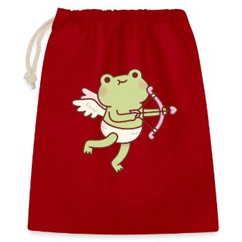 Süßer Frosch-Amor Engel - Geschenkbeutel aus Baumwolle (40 x 50 cm) - Rot - Vorne