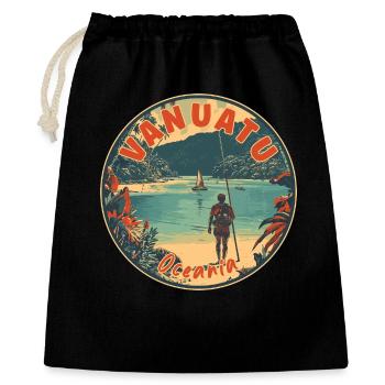 Découvrez le Vanuatu en Océanie : Paradis tropical - Sac cadeau 40 x 50 cm - noir - Devant
