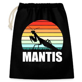Mantis Gottesanbeter Gottesanbeterin - Geschenkbeutel aus Baumwolle (40 x 50 cm) - Schwarz - Vorne