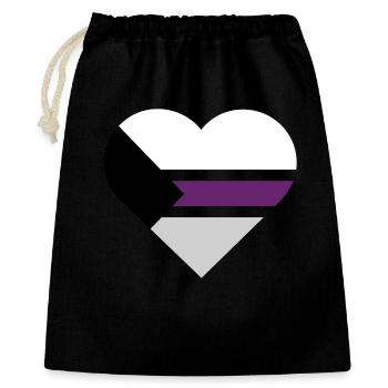 Pride Flag Heart · Demisexual - Gift Bag 40 x 50 cm - black - Front