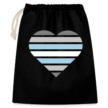 Pride Flag Heart · Demiboy - Gift Bag 40 x 50 cm - black - Front