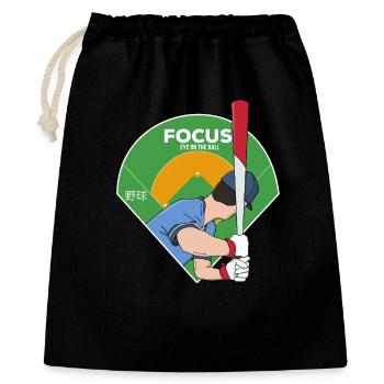 Fokus-Auge auf den Ball Baseball - Geschenkbeutel aus Baumwolle (40 x 50 cm) - Schwarz - Vorne