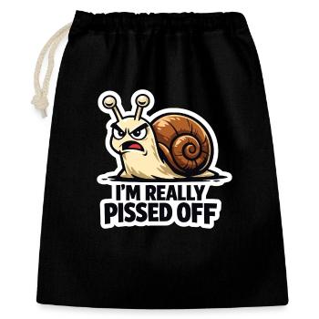 Angry Snail – I’m Really Pissed Off  - Gift Bag 40 x 50 cm - black - Front