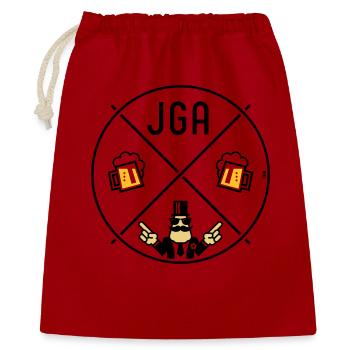 Signe de main du marié pour enterrement de vie de garçon Cercle de bière POS 3C - Sac cadeau 40 x 50 cm - rouge - Devant