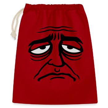 Mürrisches Trauriges Enttäuschtes Gesicht Lustig - Sac cadeau 40 x 50 cm - rouge - Devant