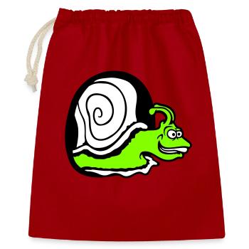 snail peeks hole wall mouse hole funny silly - Gift Bag 40 x 50 cm - red - Front