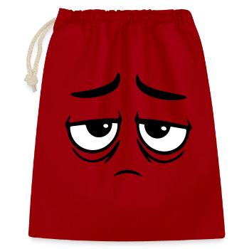 Mürrisches Trauriges Enttäuschtes Gesicht Lustig - Sac cadeau 40 x 50 cm - rouge - Devant