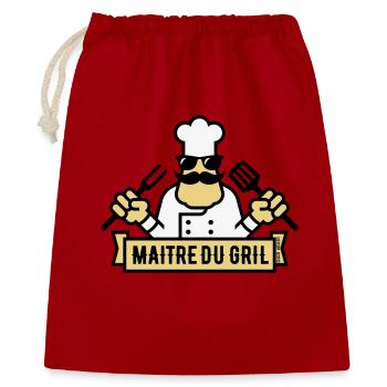 Maître Du Gril (Griller / Barbecue / BBQ / 3C) - Sac cadeau 40 x 50 cm - rouge - Devant