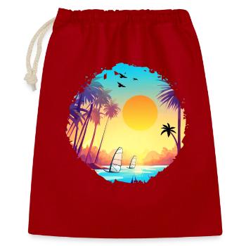 Summer Sunset Beach Watercolor - Gift Bag 40 x 50 cm - red - Front