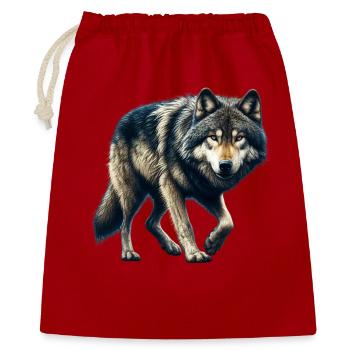 Loup - Sac cadeau 40 x 50 cm - rouge - Devant