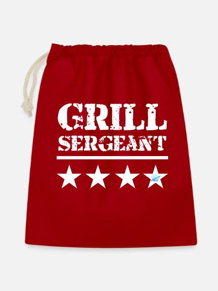Grill Sergeant - BBQ King - Geschenkbeutel aus Baumwolle (40 x 50 cm) - Rot