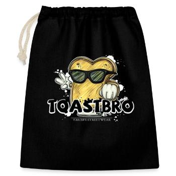 Toastbro - Geschenkbeutel aus Baumwolle (40 x 50 cm) - Schwarz - Vorne