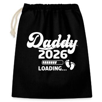 Papa 2026 Chargement Pieds De Bébé Illustration - Sac cadeau 40 x 50 cm - noir - Devant