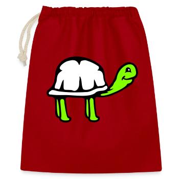 Turtle long neck smiling happy funny - Gift Bag 40 x 50 cm - red - Front