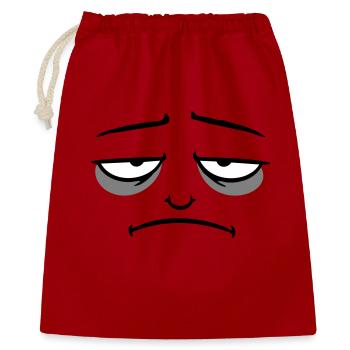 Mürrisches Trauriges Enttäuschtes Gesicht Lustig - Sac cadeau 40 x 50 cm - rouge - Devant