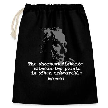 Bukowski-Zitat-Grunge-Typografie - Geschenkbeutel aus Baumwolle (40 x 50 cm) - Schwarz - Vorne