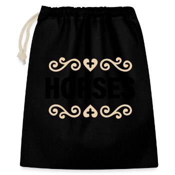 Noble Horses lettering riding - Gift Bag 40 x 50 cm - black - Front