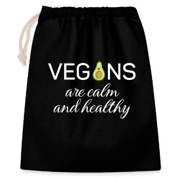 Vegans are calm and healthy - Gift Bag 40 x 50 cm - black - Front