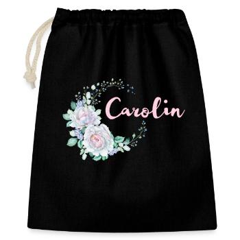 Für Carolin - Geschenkbeutel aus Baumwolle (40 x 50 cm) - Schwarz - Vorne