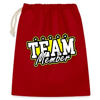 Team Mitglied - Geschenkbeutel aus Baumwolle (40 x 50 cm) - Rot - Vorne