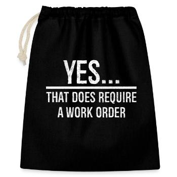 , cela nécessite un bon de travail - Sac cadeau 40 x 50 cm - noir - Devant