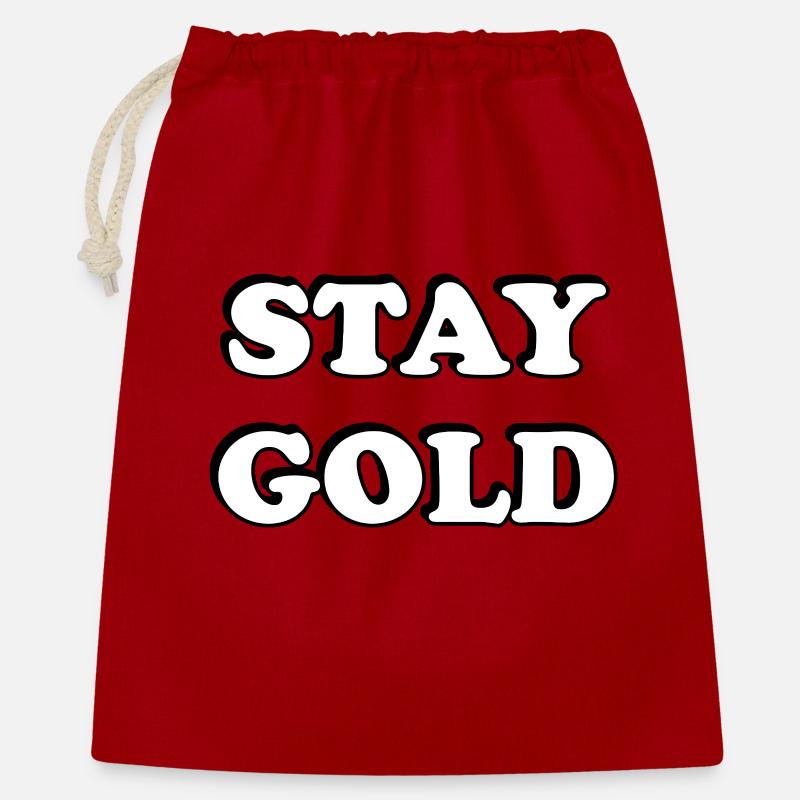 Stay Gold Bold Typografie - Geschenkbeutel aus Baumwolle (40 x 50 cm) - Rot