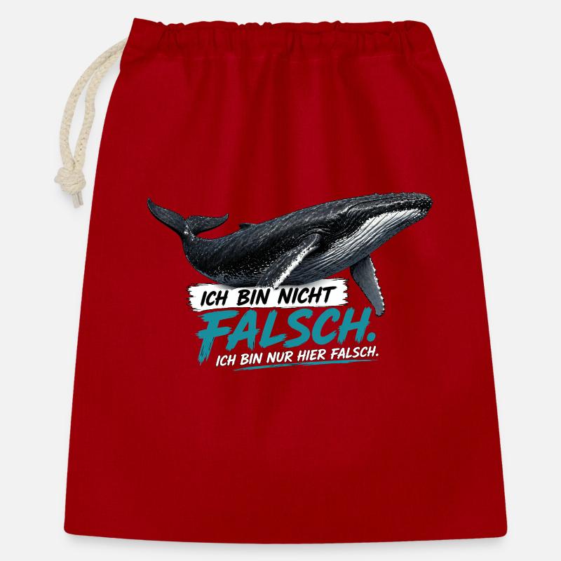 Humpback Whale Statement – I'm Just Wrong Here - Gift Bag 40 x 50 cm - red