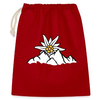 Sonne Bergblume Edelweiss - Geschenkbeutel aus Baumwolle (40 x 50 cm) - Rot - Vorne