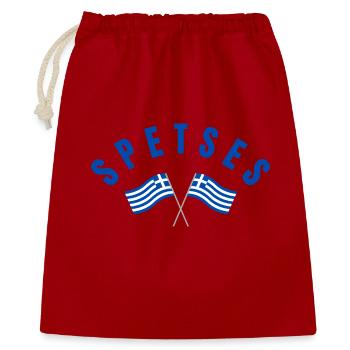 Drapeaux grecs de Spetses - Sac cadeau 40 x 50 cm - rouge - Devant