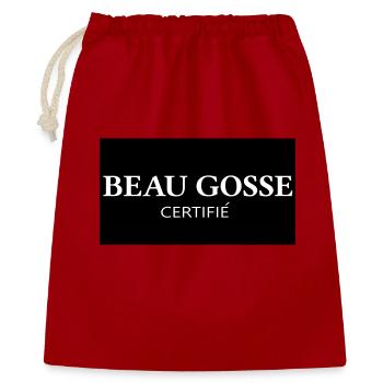 Logo beau Gosse certifié - Sac cadeau 40 x 50 cm - rouge - Devant